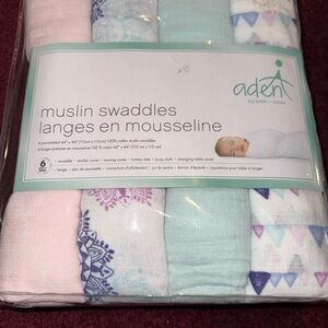 NEW Aden And Anais Neutral 4 Set Pack Swaddles Muslim Blankets Girls